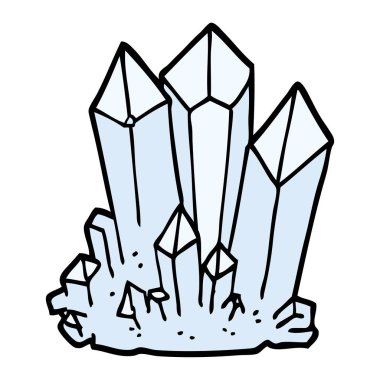 çizgi film doğal kristaller çizilmiş doodle tarzı el