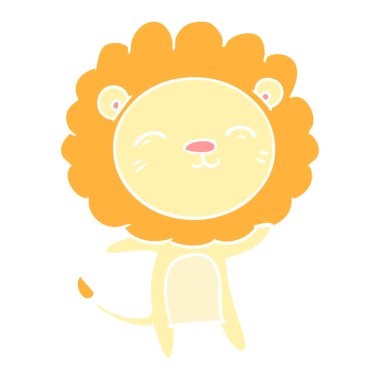 düz renk tarzı çizgi film aslan