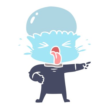 tiksinti düz renk tarzı çizgi film yabancı