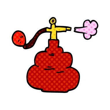 çizgi film doodle parfüm şişesi