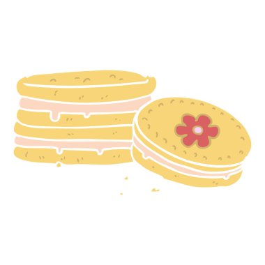 düz renk tarzı çizgi film bisküvi