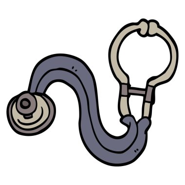 elle çizilmiş doodle tarzı çizgi film Doktor stetoskop