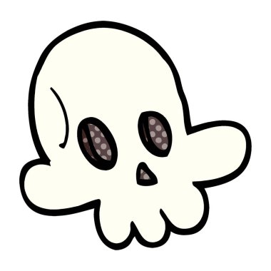 çizgi film doodle Cadılar Bayramı kafatası