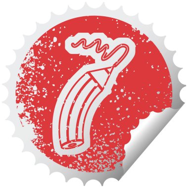 sıkıntılı etiket simge tasarlamak bir çizgi çekerek bir kalem