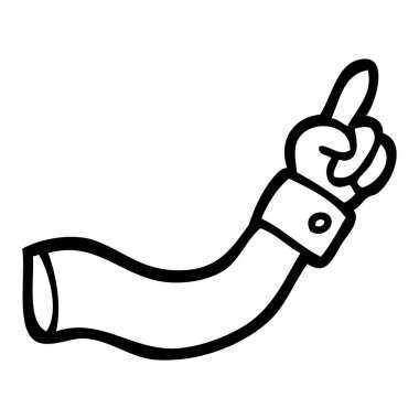 siyah beyaz çizgi film işaret kol