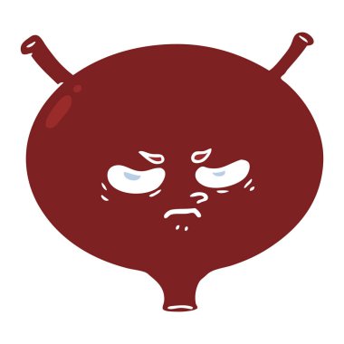 düz renk tarzı çizgi film kızgın mesane