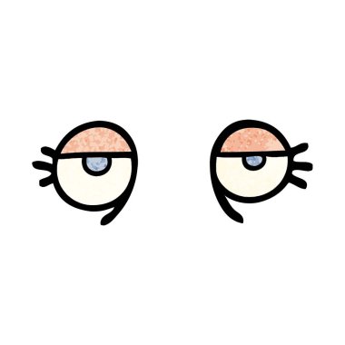 dokulu grunge illüstrasyon karikatür yorgun eyes