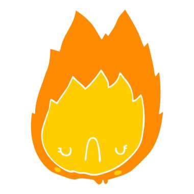 düz renk tarzı çizgi film mutsuz alev