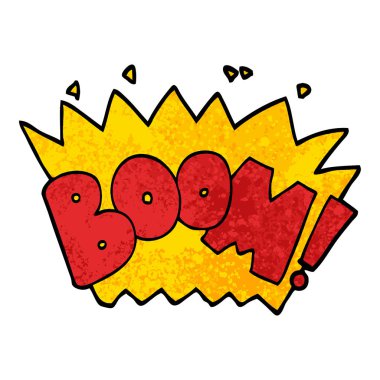 Grunge dokulu illüstrasyon karikatür kelime boom