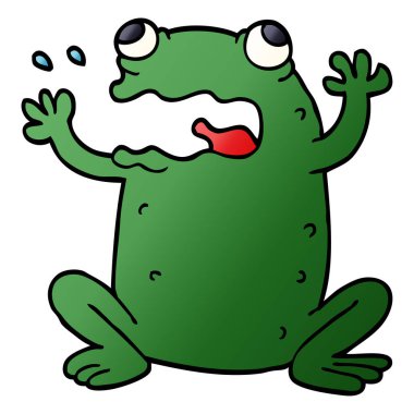 çizgi film doodle geğirme kurbağa