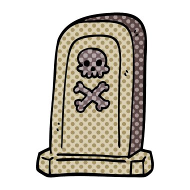 çizgi film doodle ürkütücü Viktorya dönemi mezar