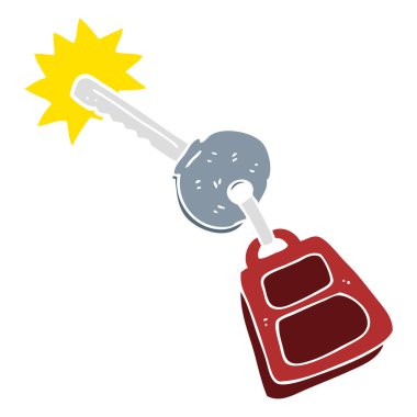 anahtar düz renkli çizimi