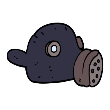 çizgi film doodle gaz maskesi