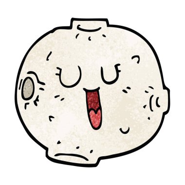 mutlu karikatür doodle ay