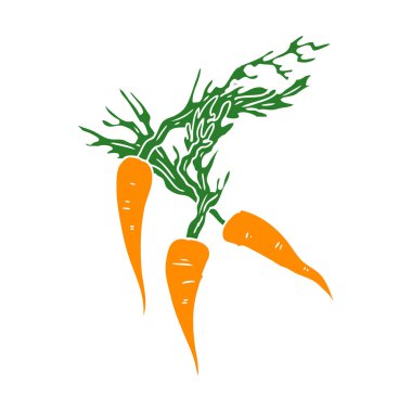 düz renk tarzı çizgi film havuç