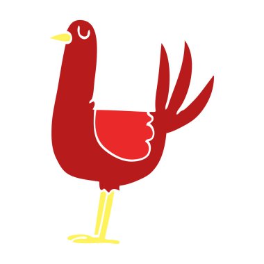 çizgi film doodle uzun boylu kuş