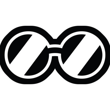 Gözlük grafik vektör çizim simgesi