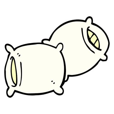 çizgi film doodle yastık, vektör çizim