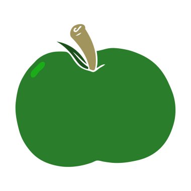 düz renk tarzı çizgi film elma