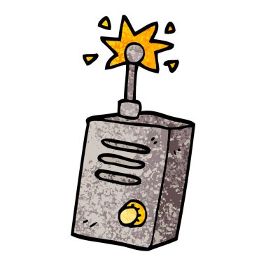 Grunge dokulu illüstrasyon karikatür volki tolki