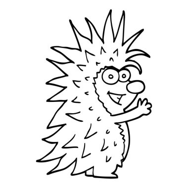 çizim karikatür dikenli kirpi