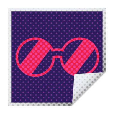 Etiket soyma gözlük grafik vektör çizim Meydanı