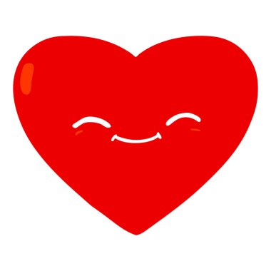 düz renk stil karikatür mutlu aşk kalp