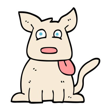 elle çizilmiş doodle stil karikatür mutlu köpek