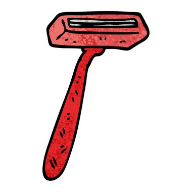 Grunge dokulu illüstrasyon karikatür tek jilet