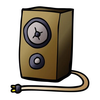 çizgi film doodle eski ahşap hoparlör