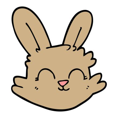 çizgi film doodle mutlu tavşan