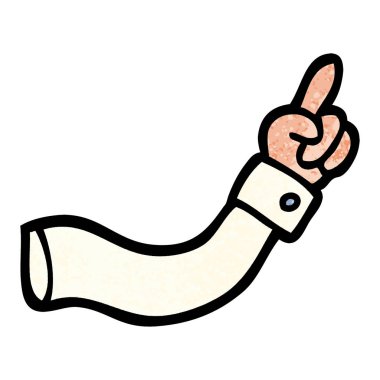 Grunge dokulu illüstrasyon karikatür işaretleme kol