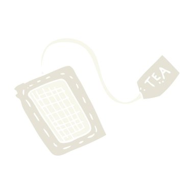 düz renk illüstrasyon çay poşeti