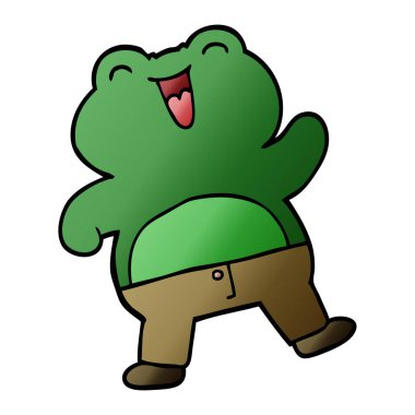 komik karikatür doodle kurbağa