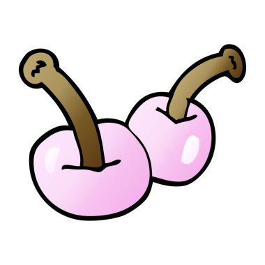 çizgi film doodle kiraz, vektör çizim