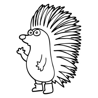 çizim karikatür dikenli kirpi