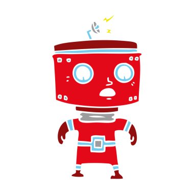 düz renk tarzı çizgi film robot