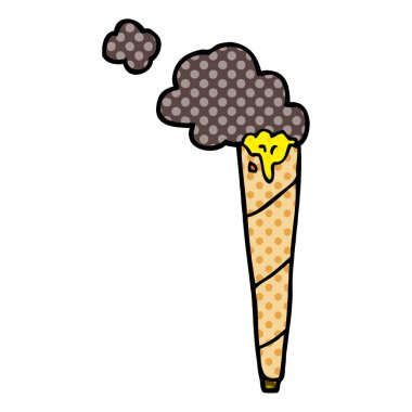 Sigara haddelenmiş karikatür doodle