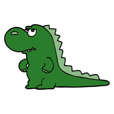 çizgi film doodle rahatsız dinozor