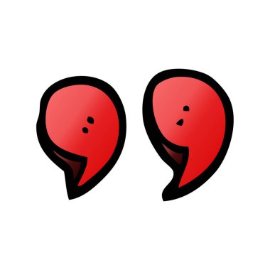 çizgi film doodle tırnak işaretleri