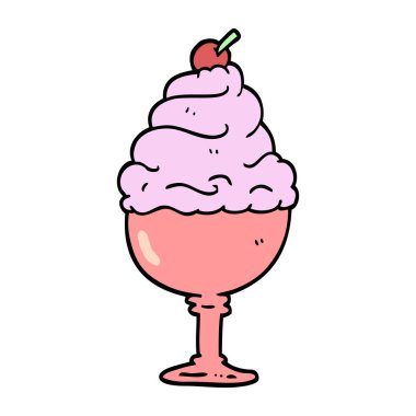 çizgi film dondurma çizilmiş doodle tarzı el