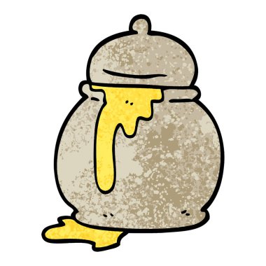 Grunge illüstrasyon karikatür bal çömleği dokulu