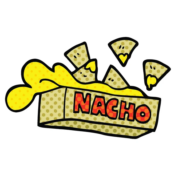 Comic Stil Cartoon Nacho Box — Stockvektor