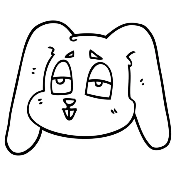 Line Drawing Cartoon Bunny Rabbit — Stock Vector