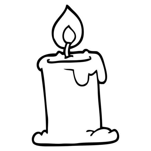 线条画动画片蜡烛燃烧 — 图库矢量图片