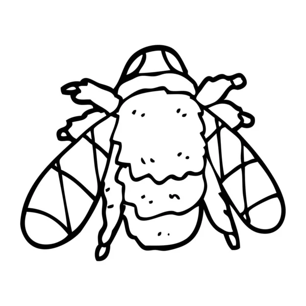Rysowanie Linii Kreskówka Bee — Wektor stockowy