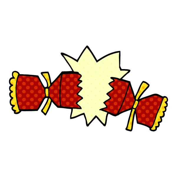 Cartoon Doodle Sprickbildning Cracker — Stock vektor