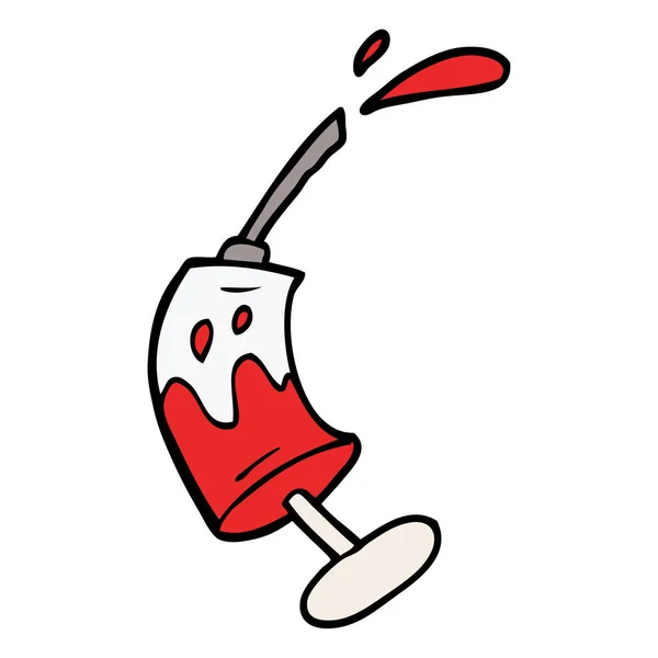 Cartoon Doodle Spritze Aus Blut — Stockvektor