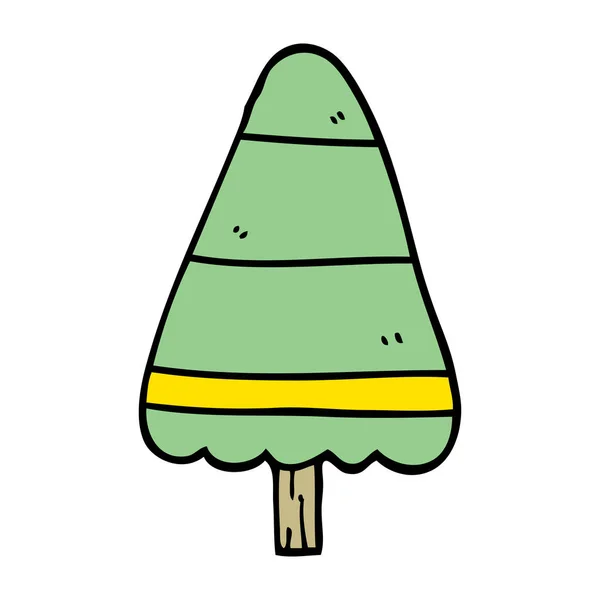 Dessin Animé Doodle Arbre Noël — Image vectorielle