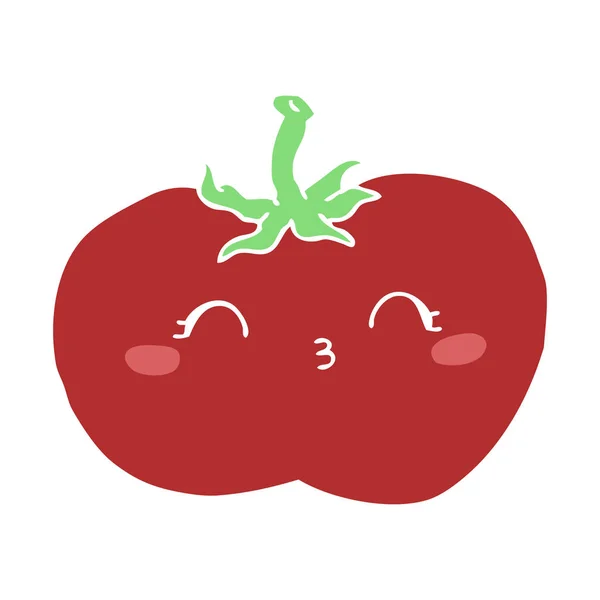 Cor Plana Estilo Cartoon Tomate — Vetor de Stock